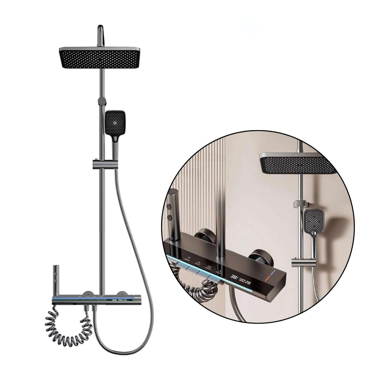 Ducha Inteligente Digital Pantalla Temperatura Ajuste Modos
