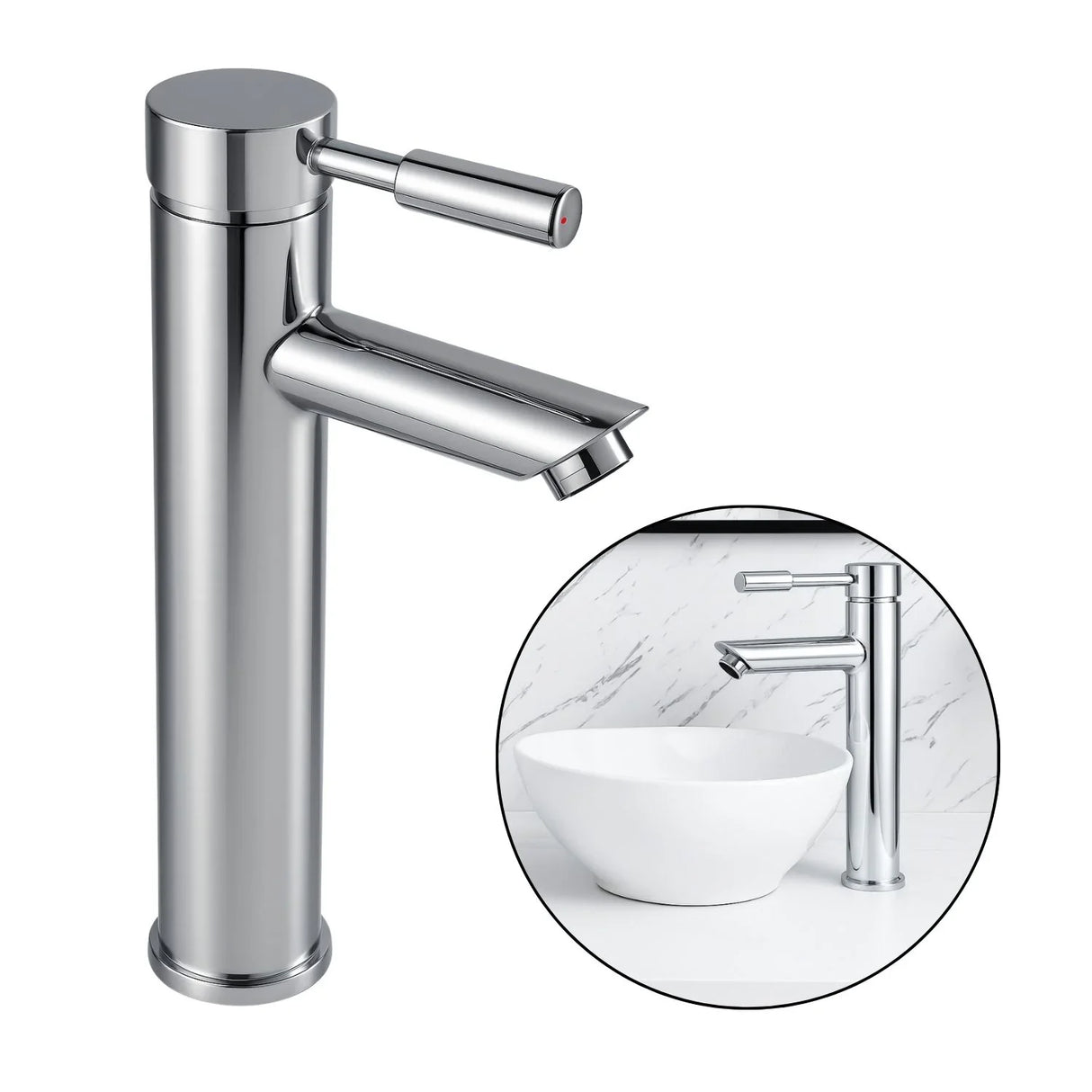 Griferia Lavamanos Monomando Alto Modern Cromado 30Cm