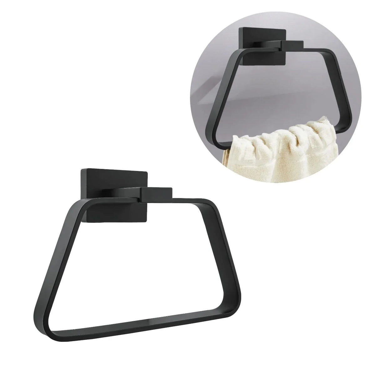 Toallero De Aro Negro En Aluminio Modelo L. Perla - Con Chazos y Tornillos