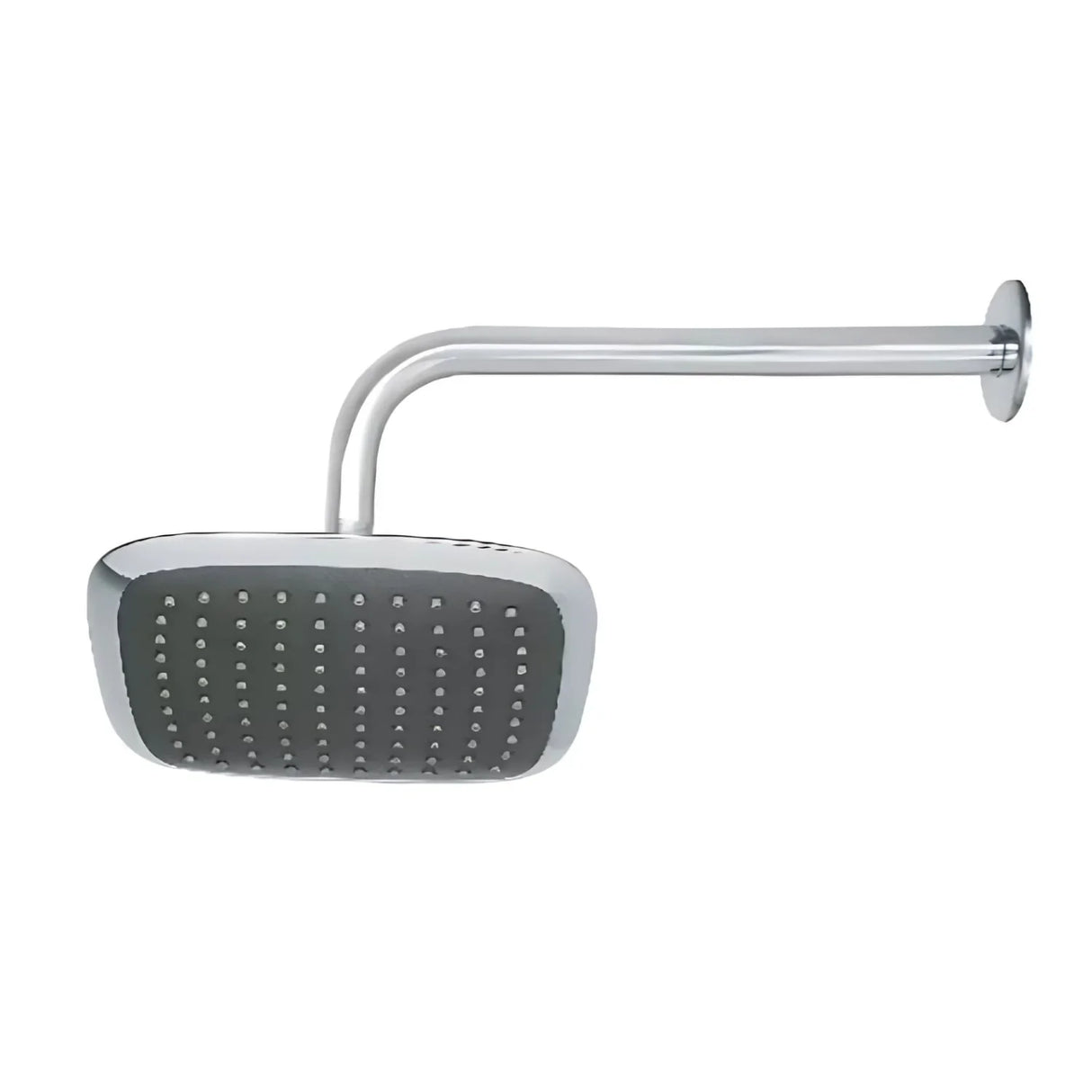 Regadera Cuadrada 20 Cms Cromada con Tubo