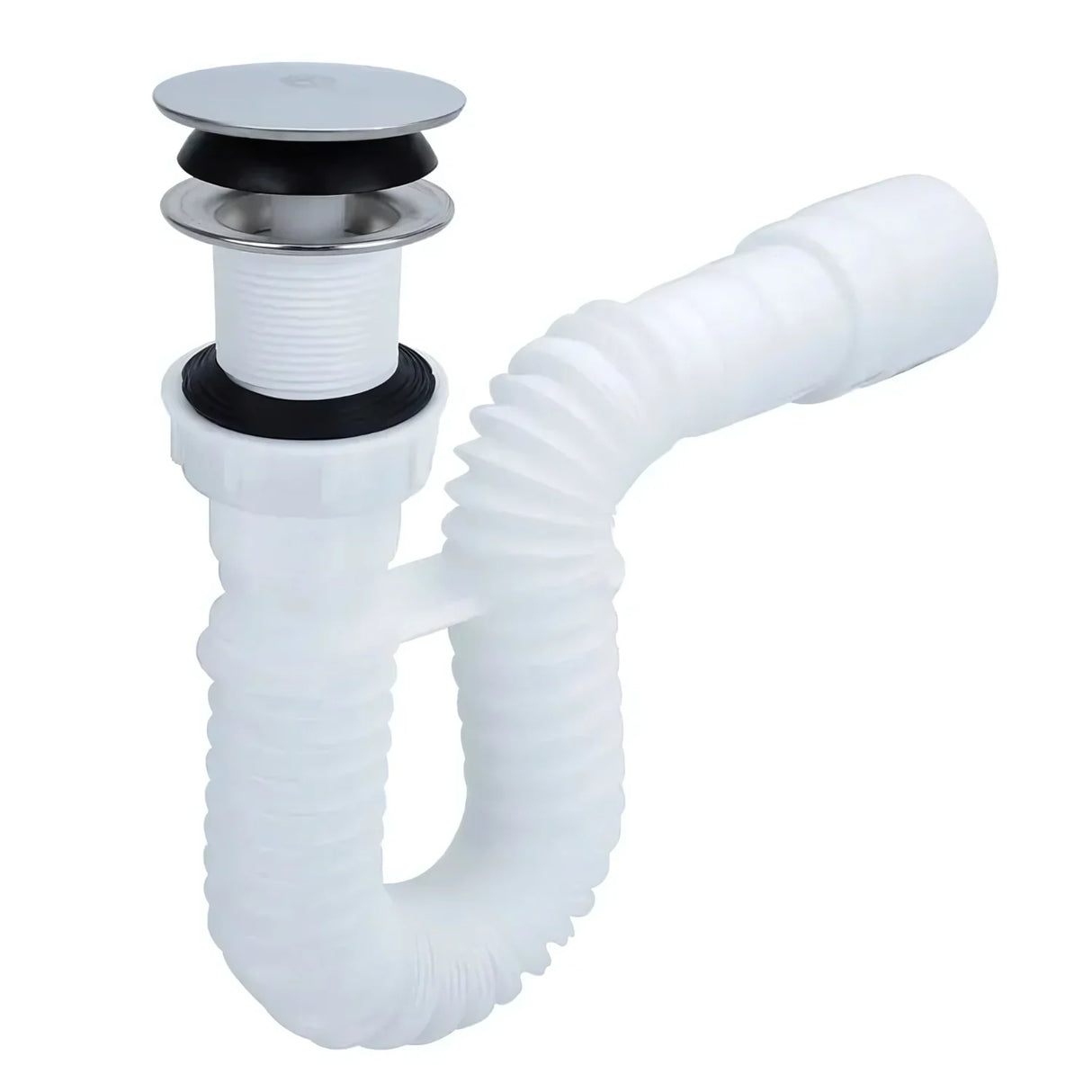 Sifón Desague Flexible Con Push ABS