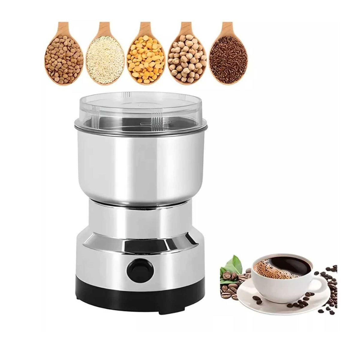 Molino Eléctrico de Café y Especias de Acero Inoxidable