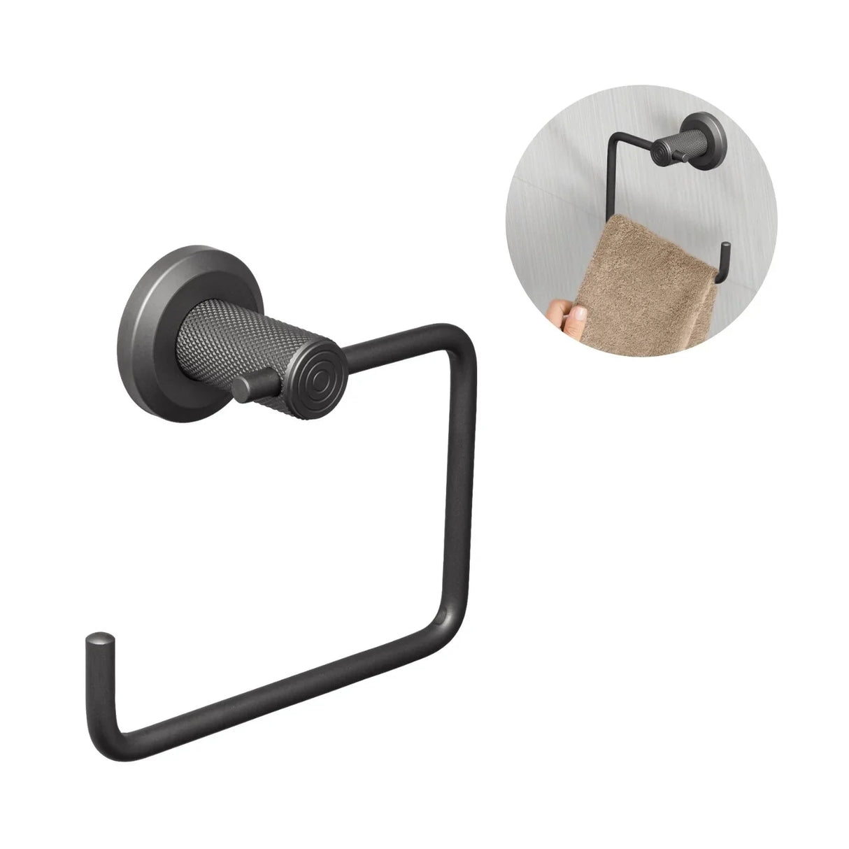 Toallero Argolla Labrado Zafiro Gun Gris - Aluminio de Alta Calidad