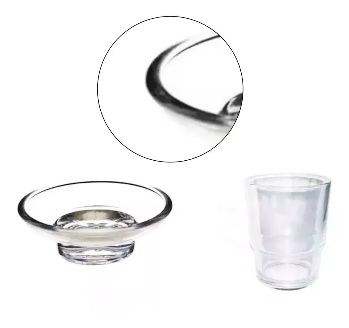 Juego Plato + Vaso Cepillera Disponible Opaco O Transparente