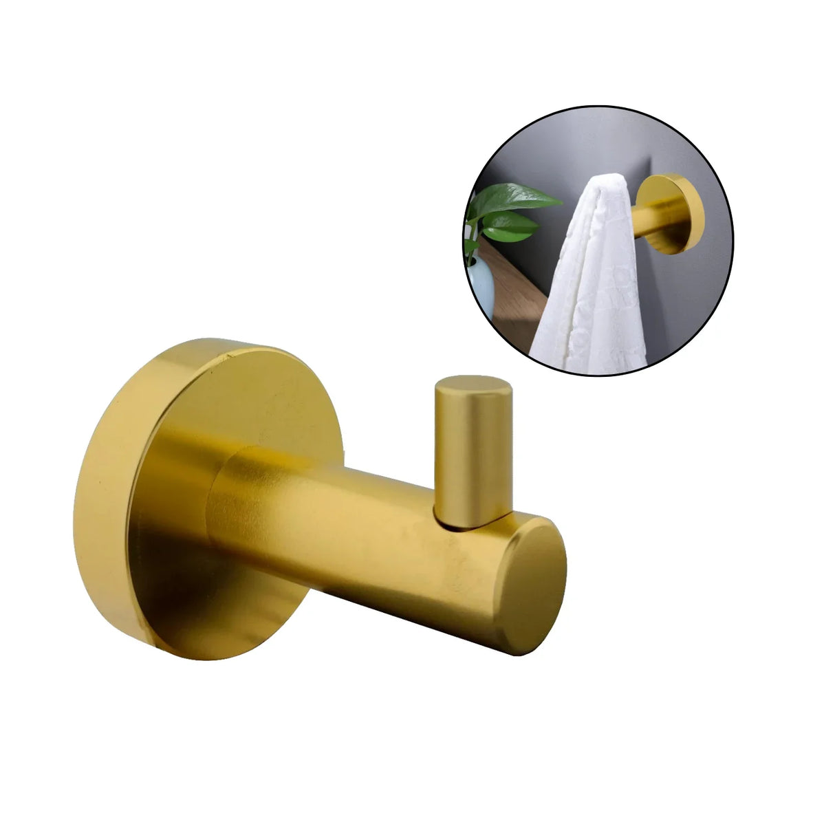 Perchero Gancho Toalla Pared Acero Inoxidable Dorado