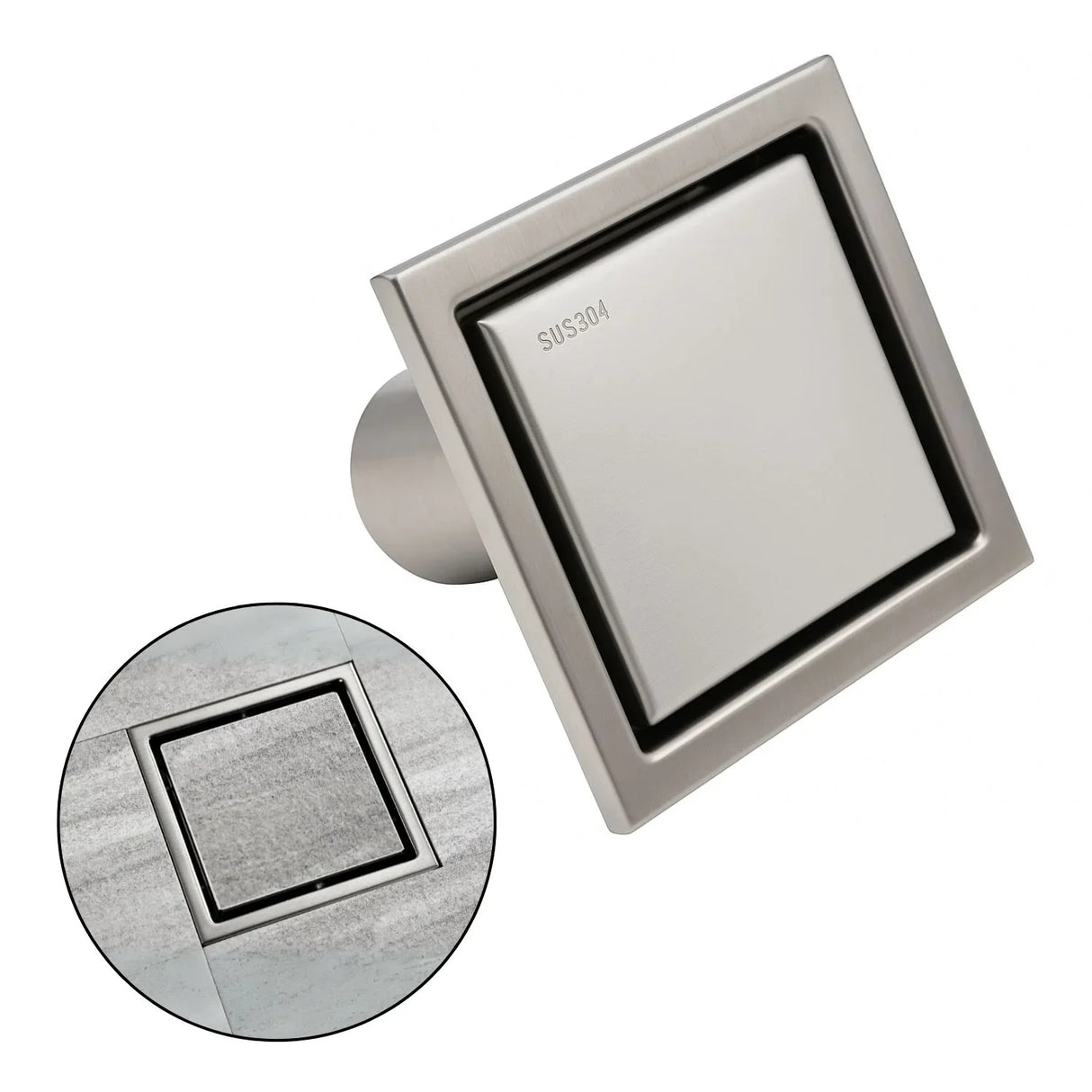 Rejilla Piso Cuadrada Invisible Acero Inoxidable Antiodores 10X10