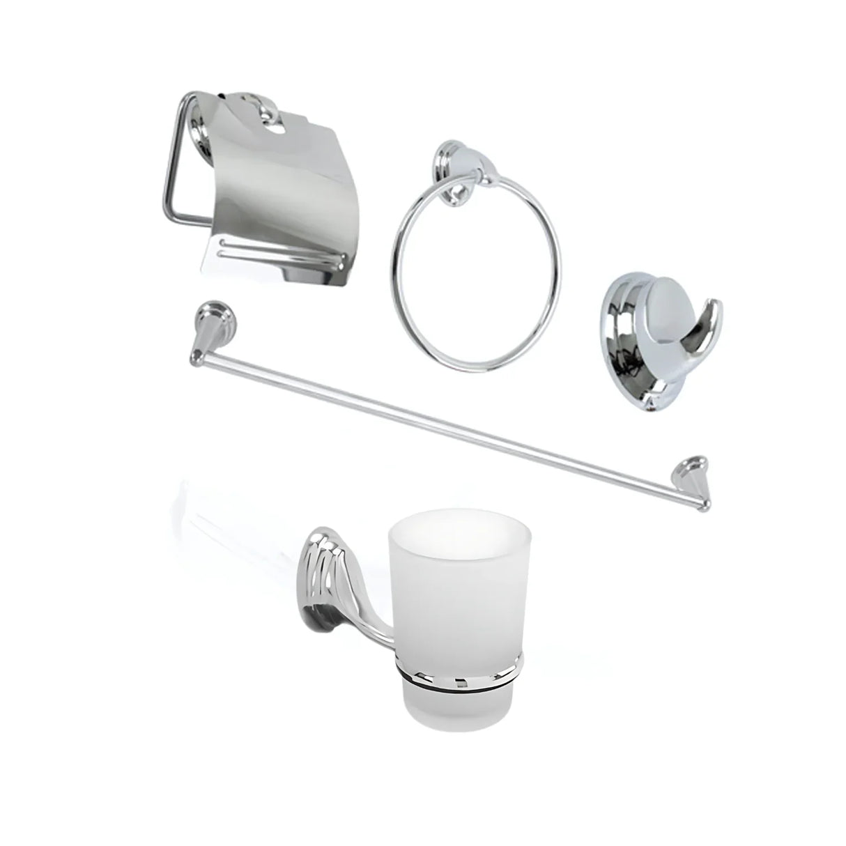 JUEGO ACCESORIOS PARA BAÑO 5 PIEZAS ZINC