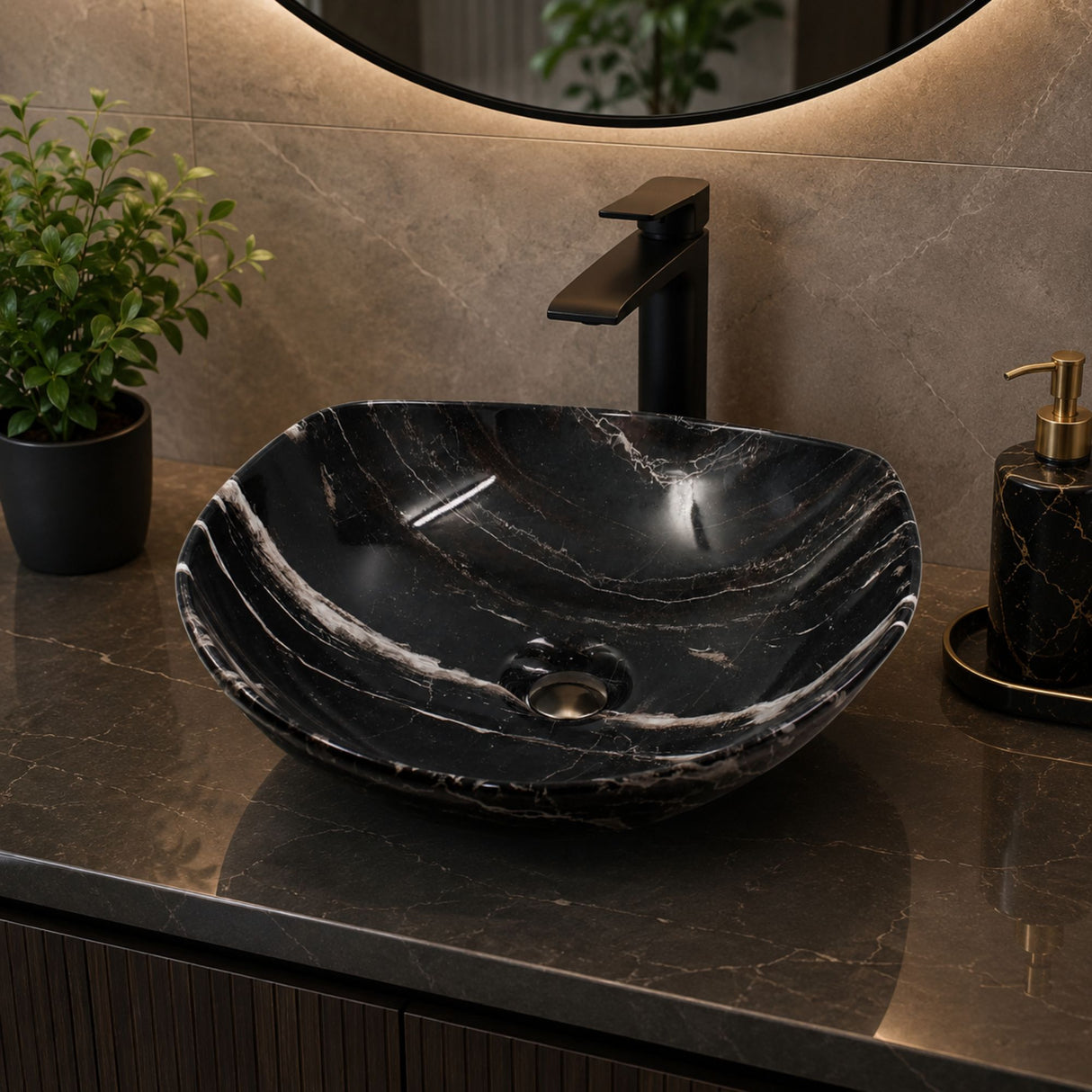 Lavamanos de Sobreponer Ónix en Porcelana 42 × 38 × 14 cm