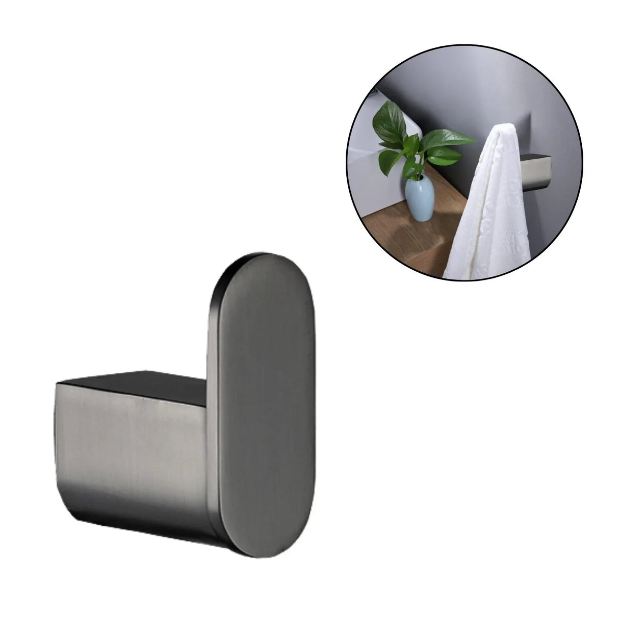 Gancho Perchero Gris Níquel Antihuellas Kassel Con Tornillos