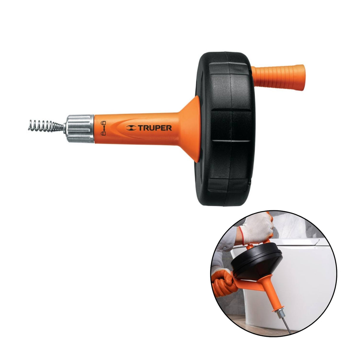 Sonda Destapacaños Manual 7.6m Acero Carbono Punta Espiral