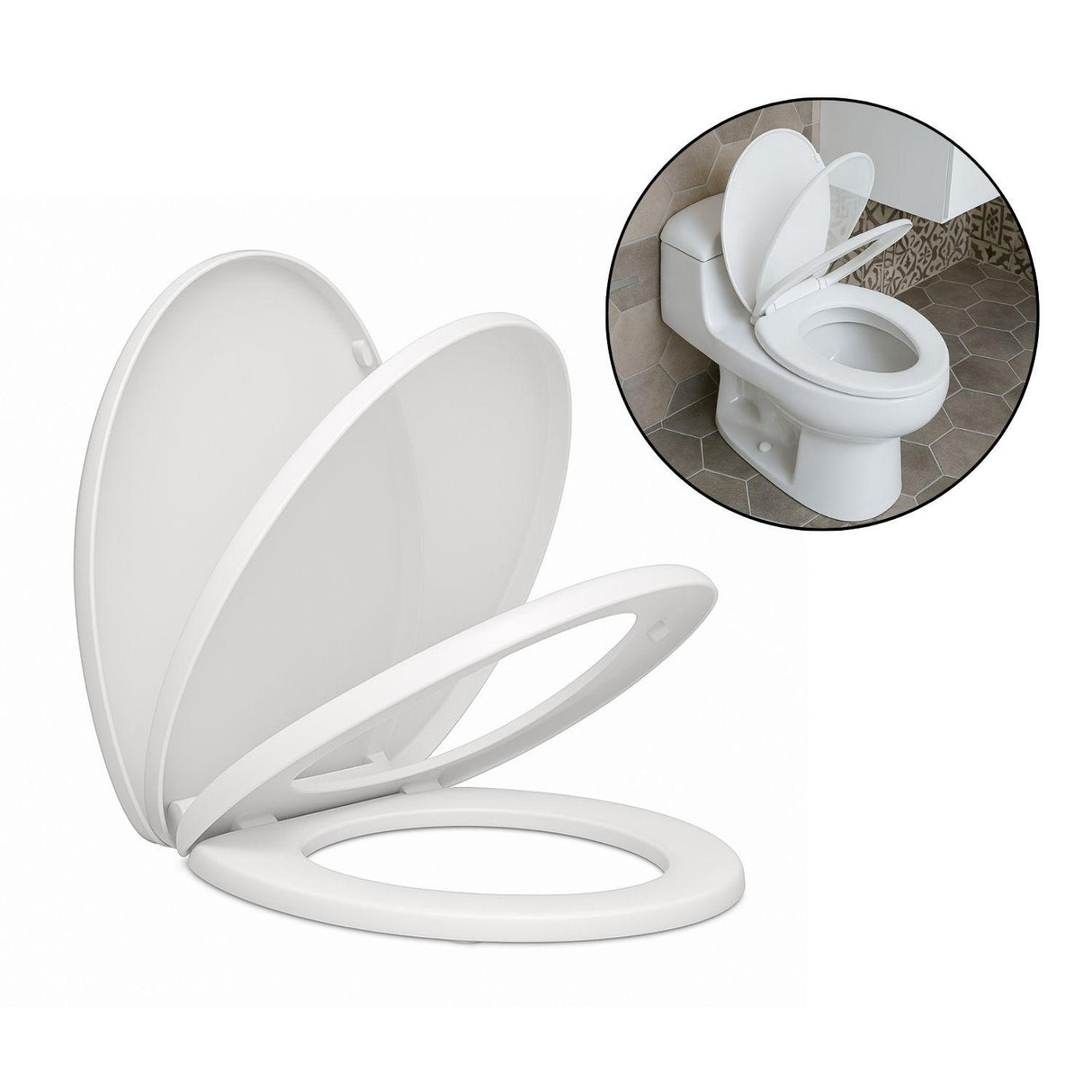 Asiento Sanitario Redondo Caída Lenta Lujo Universal