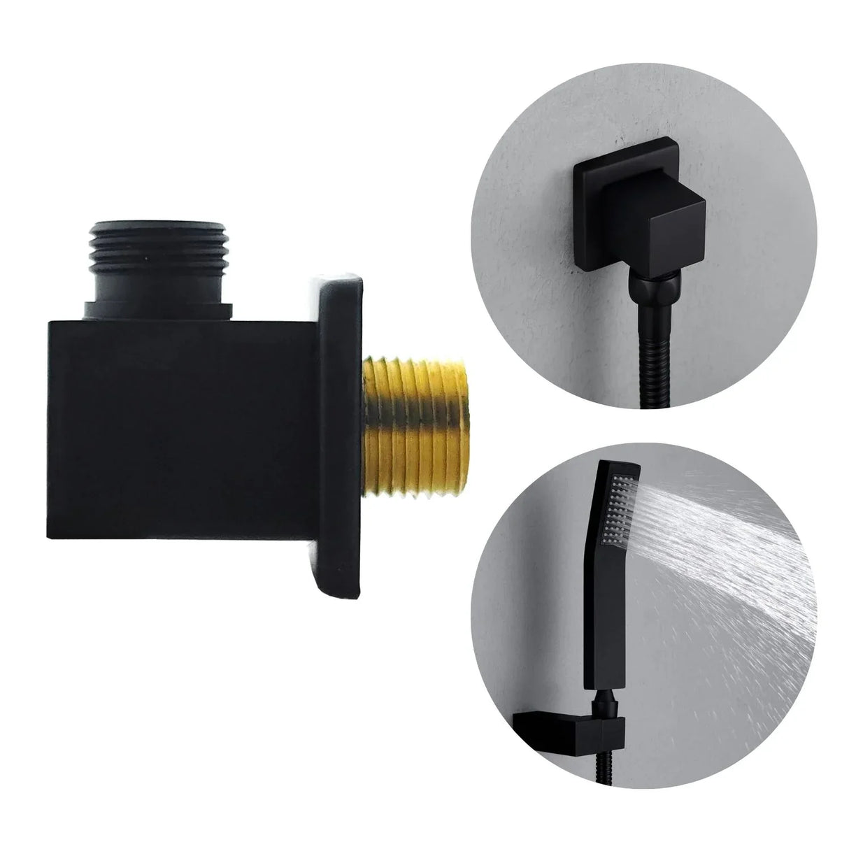 Codo Teleducha Cuadrado Negro Universal - 1/2"