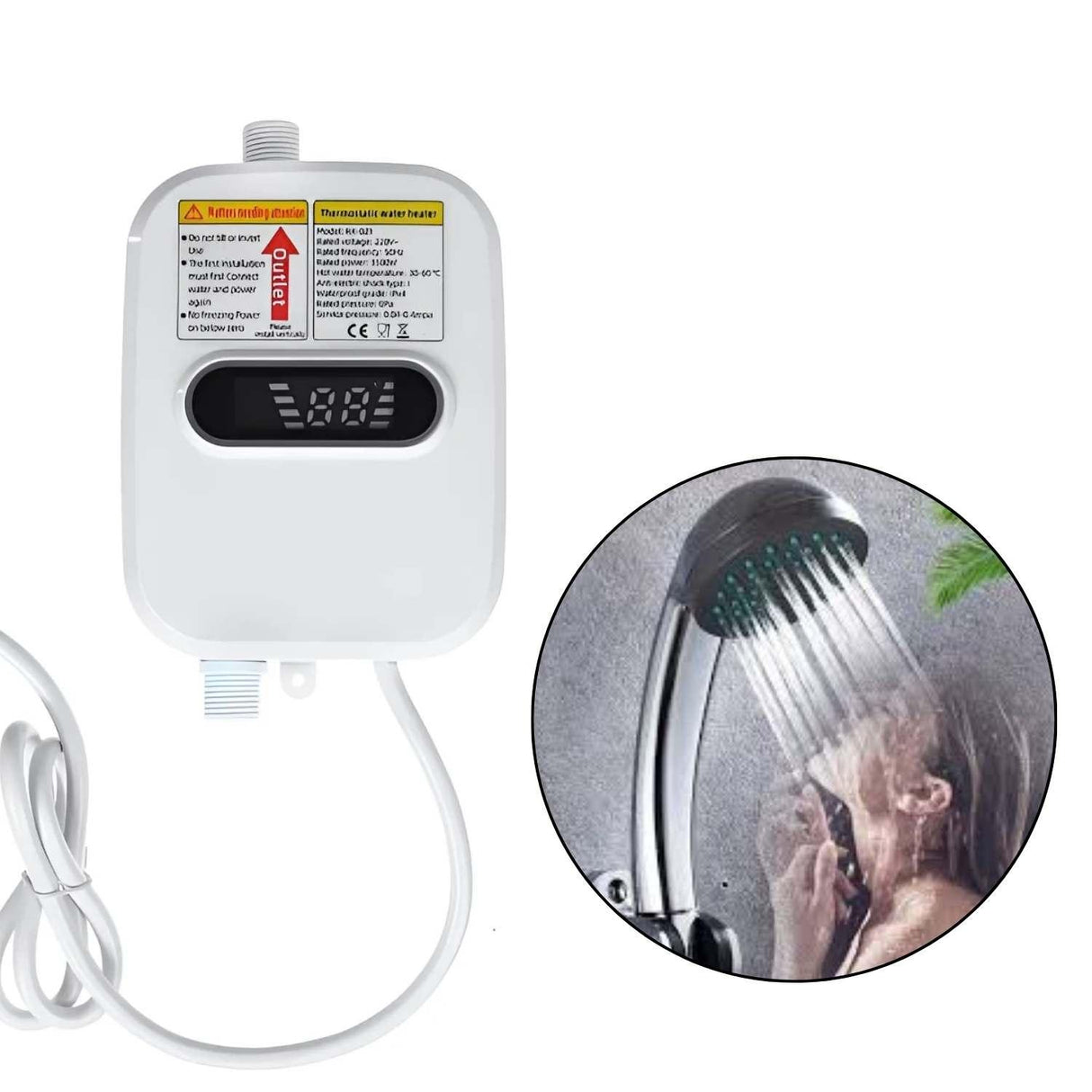 Mini Calentador Agua Portatil Electrico Pantalla Digital 3500 W