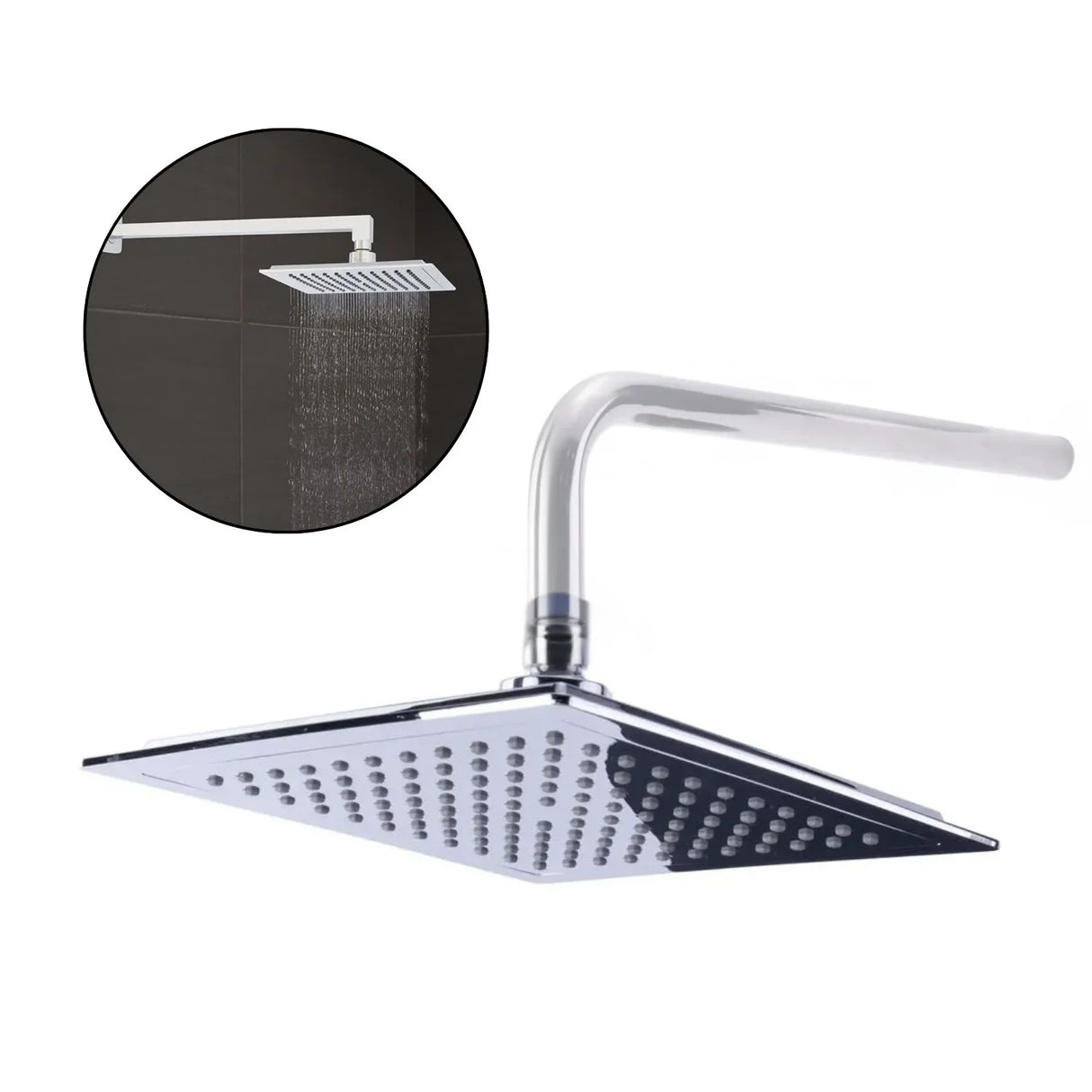 Regadera Cabezote de Ducha en ABS - Cromo Brillante - 22 cm - Sin Tubo