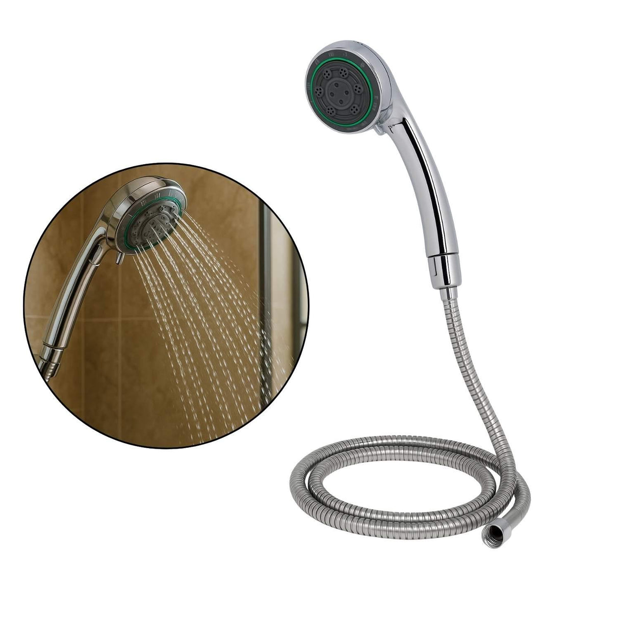 Ducha Teléfono Antisarro 5 Funciones Lluvia Masaje Bruma