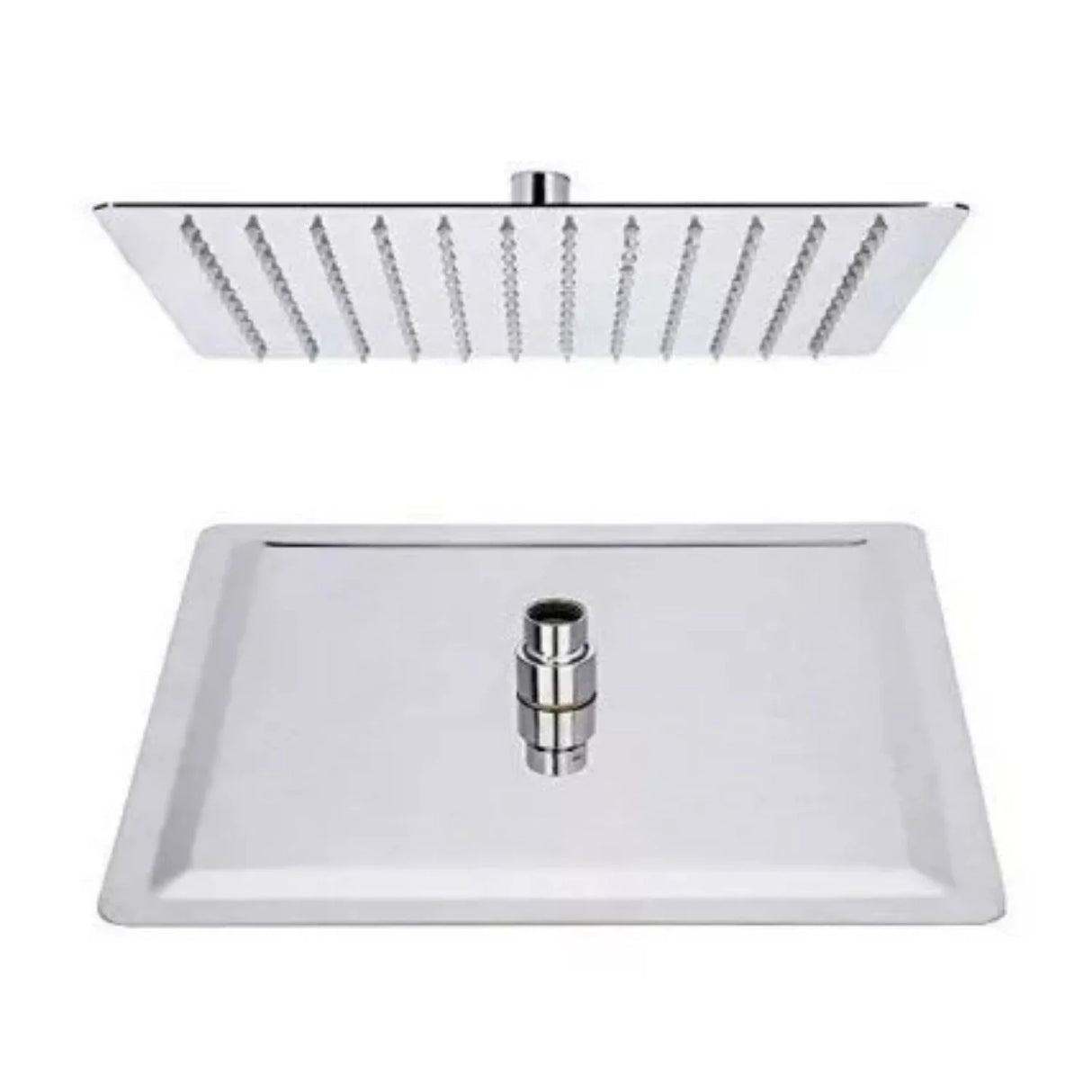 Regadera Plana Metalica 20 cms Cuadrada Con Tubo