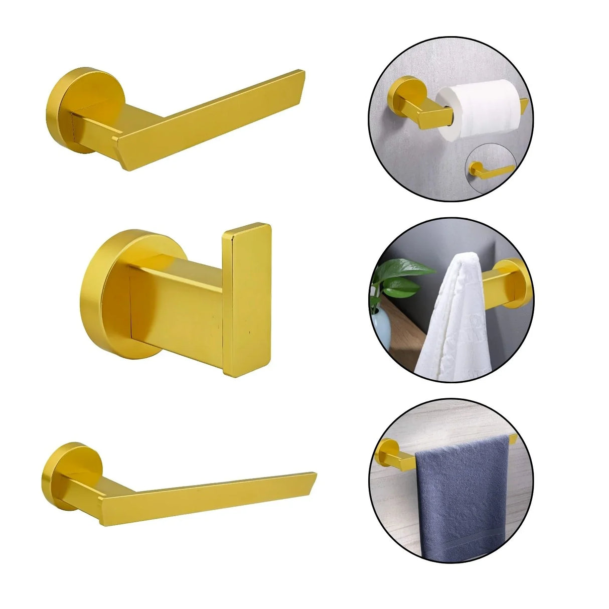 Set de Accesorios Dorado Amatista Aluminio - Alta Calidad