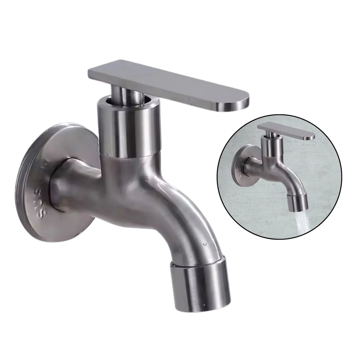 Llave de Acero Inoxidable Terminal, Cocina, Baño, Lavadora, Jardín