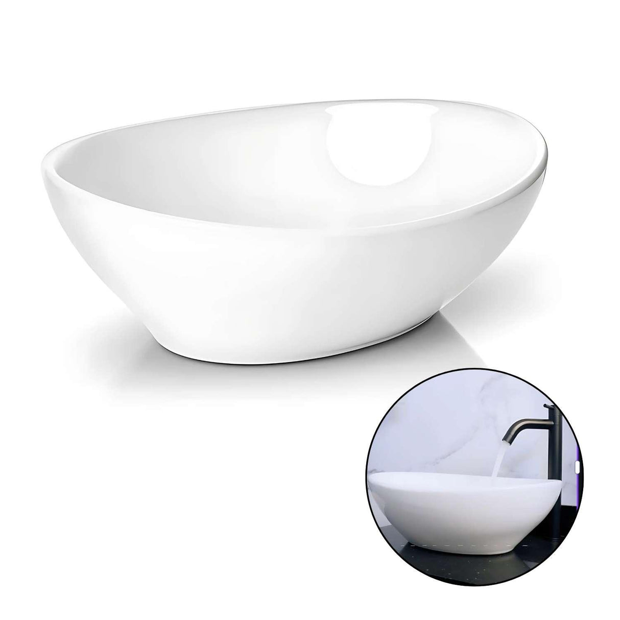 Lavamanos De Sobreponer Blanco En Porcelana