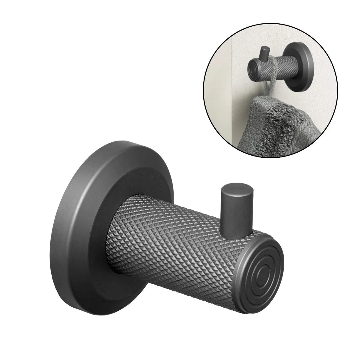 Perchero Sencillo Labrado Zafiro Gun Gris - Aluminio de Alta Calidad