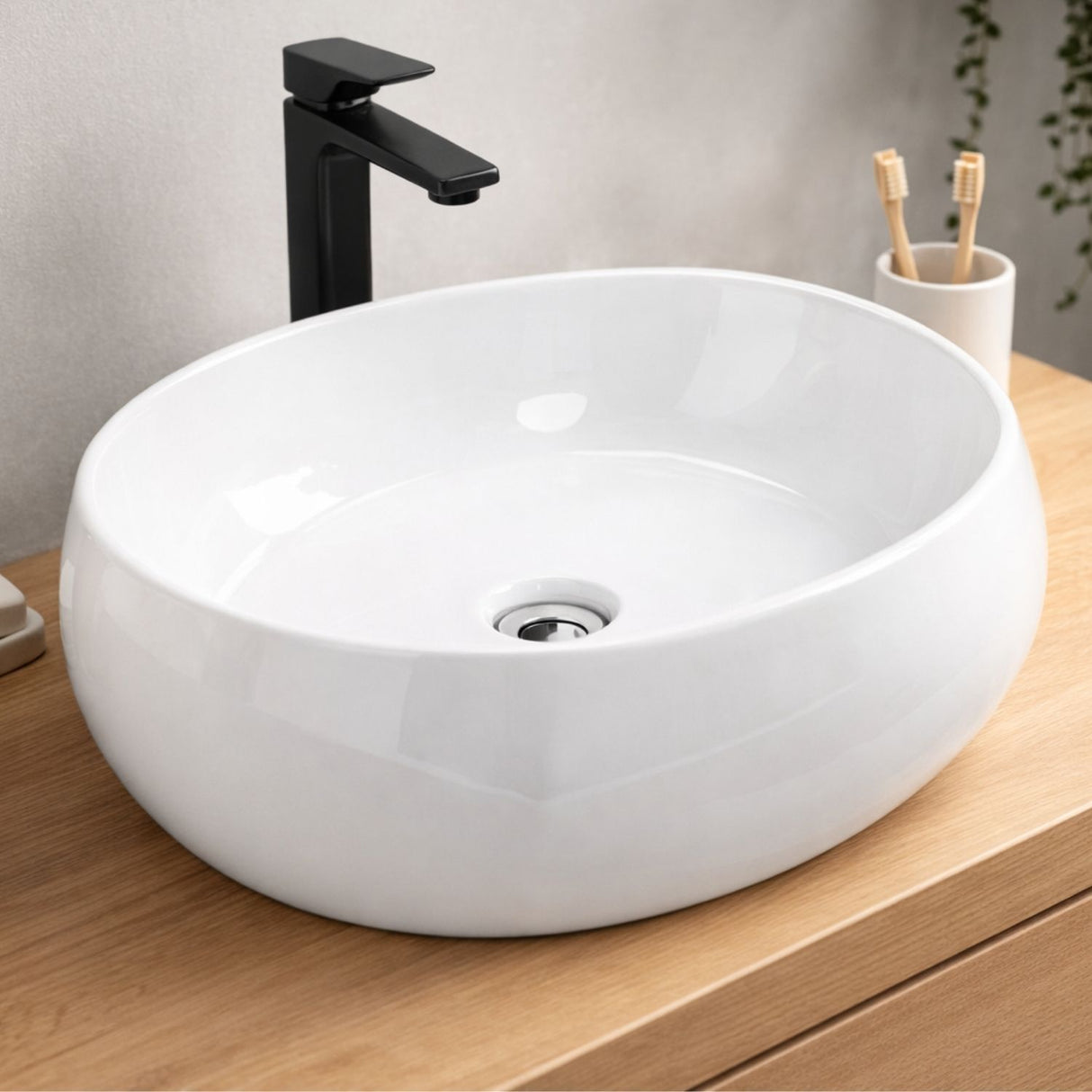 Lavamanos Fiorentino Blanco Sobreponer en Porcelana 40 x 37 x 15.5 cm