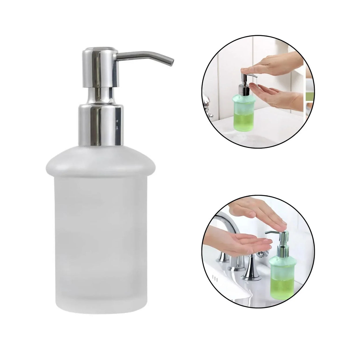 Dispensador de Jab¢n de Lujo de Mesa con Vaso de Cristal