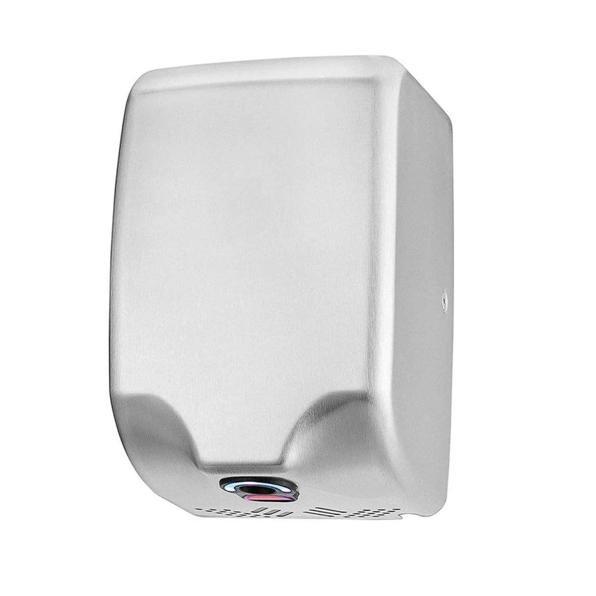 Secador de manos brillante Mini Tornado Plus en acero inoxidable satinado automático infrarrojo con sonido y velocidad ajustable.