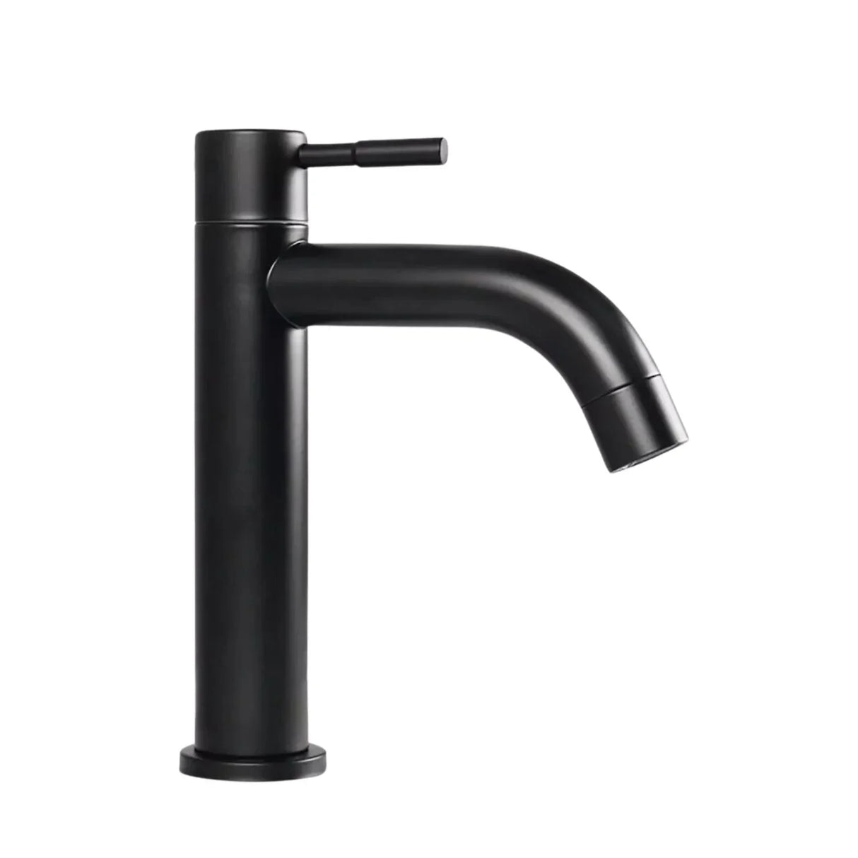 Grifería Llave Lavamanos Negra Agua Fría baja Acero con Filtro