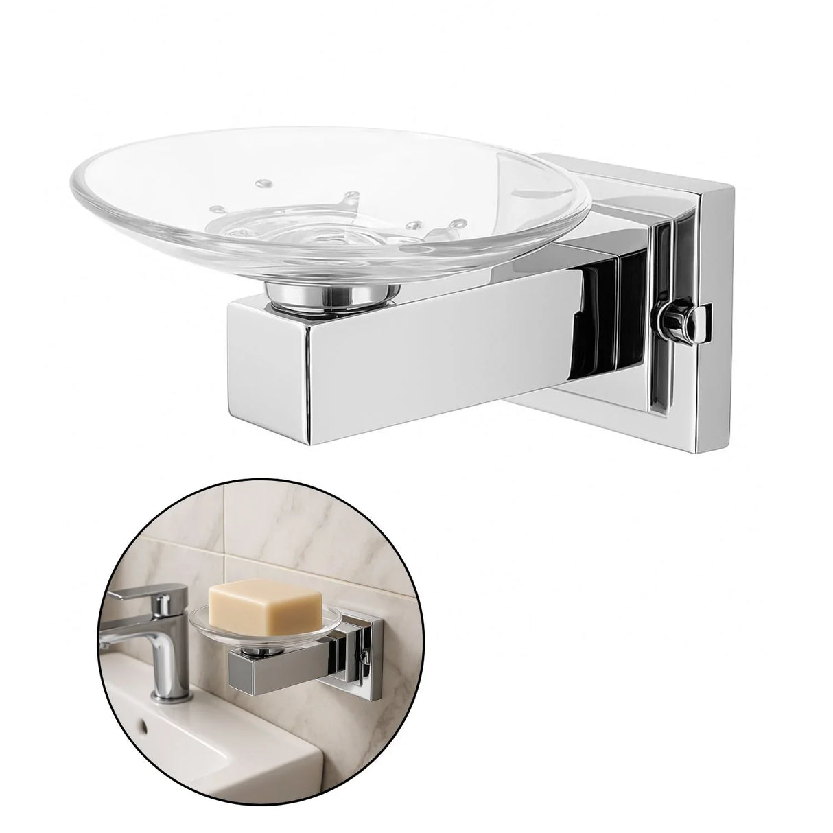 Jabonera Pared Cromada Resistente Anticorrosiva. ABS