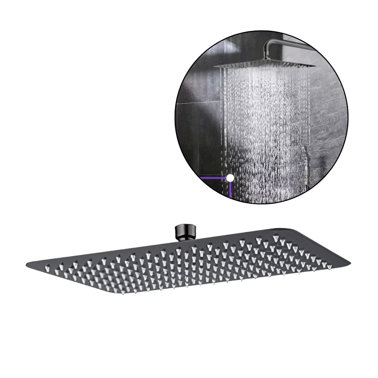 Regadera Plana Gris Antihuellas 25x30cm Cascada Kassel