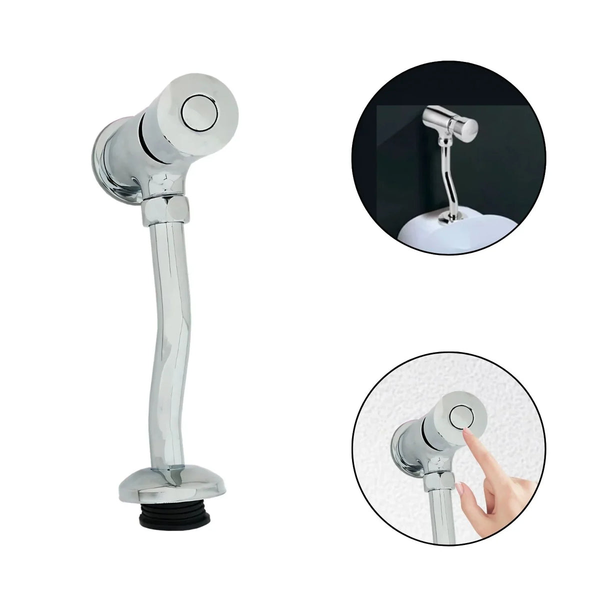 Grifería para Orinal de Push - Sistema de Cierre Automático - Cromada