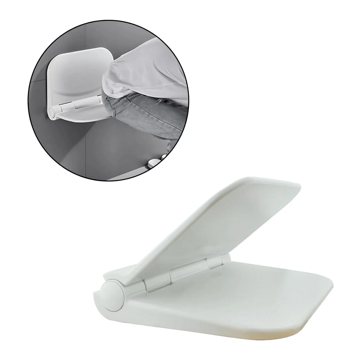 Silla Plegable para Baño -Ducha Blanco - Alta Resistencia 110 kg, Abatible