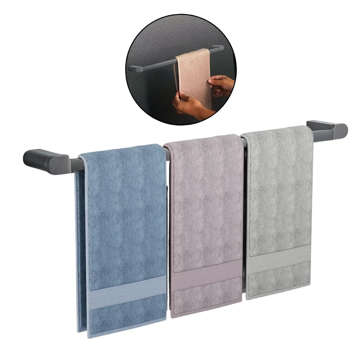 Toallero Barra Gris Níquel Antihuellas Kassel