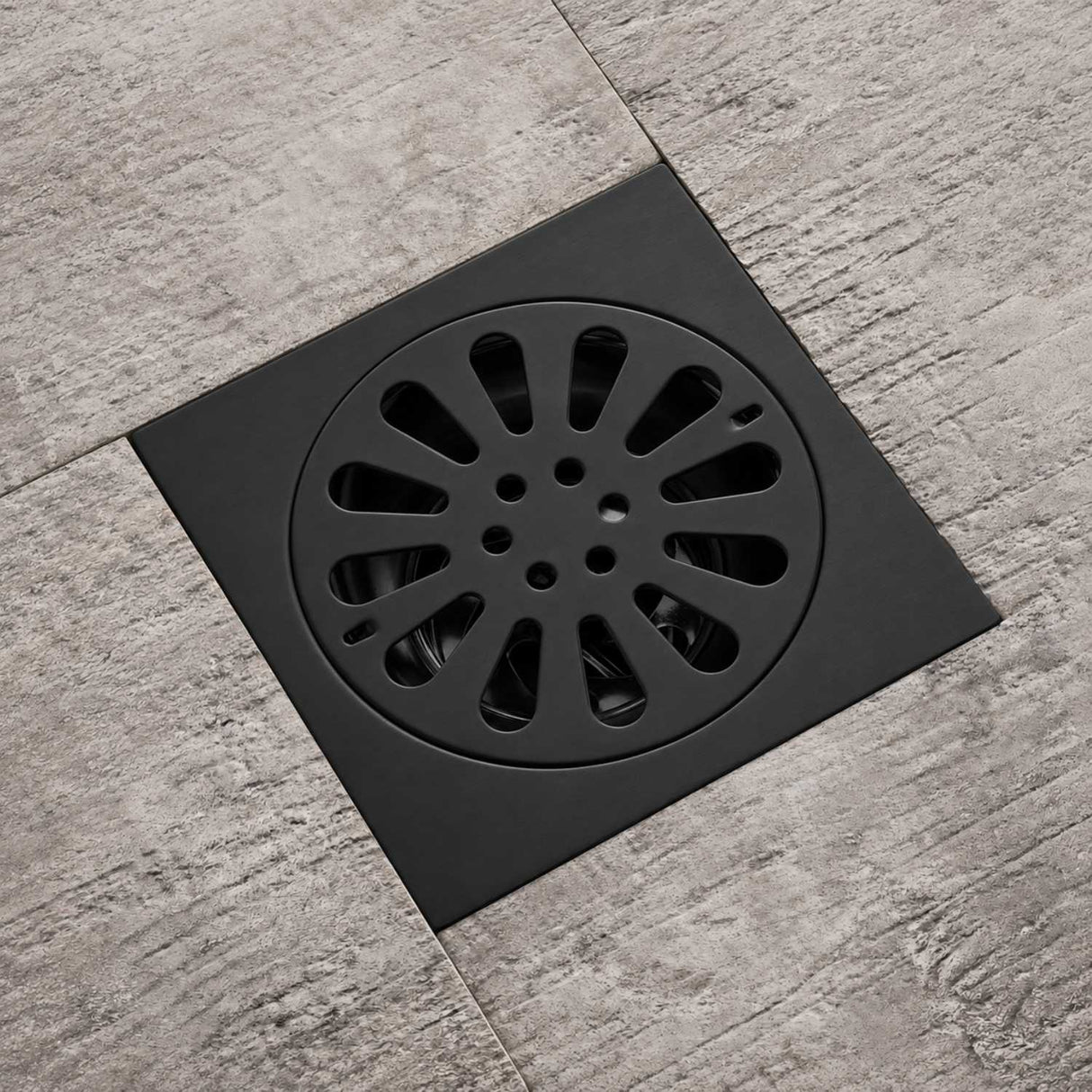 Rejilla de Piso Negro Liviana 10*10 Flor