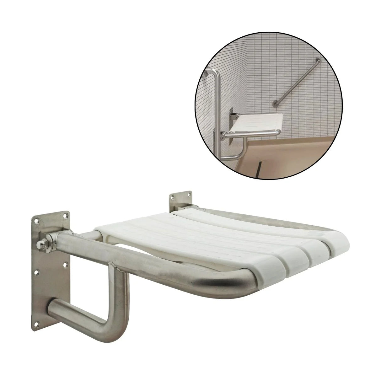 Silla Abatible y Plegable de Alta Calidad en Acero Inoxidable, Resistente hasta 150 kg
