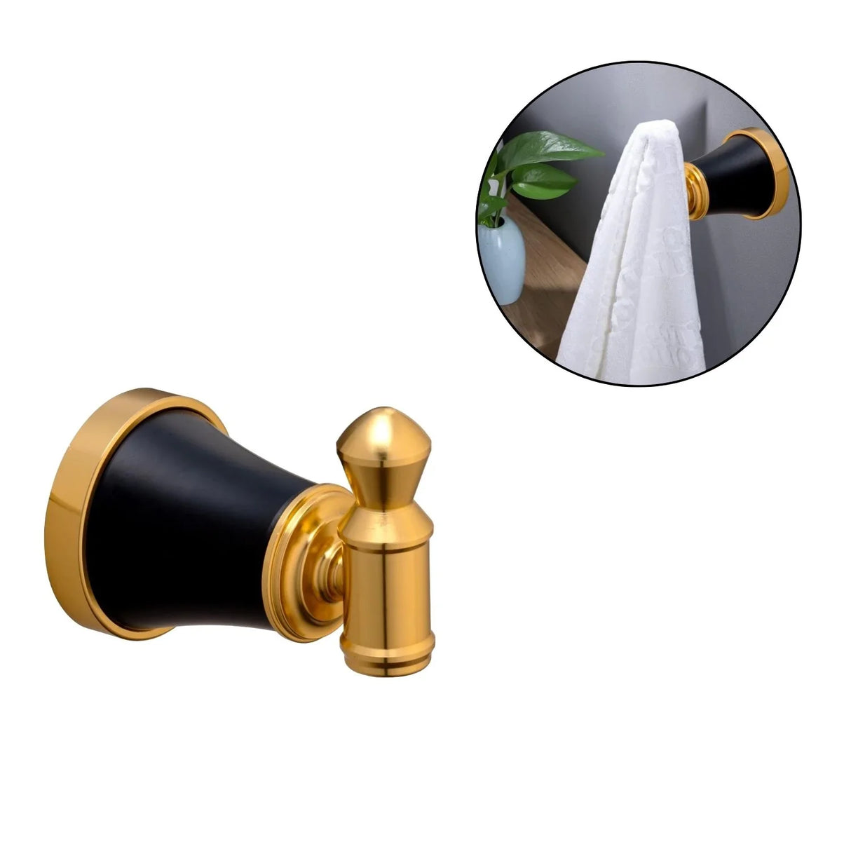 Perchero Sencillo Negro y Dorado en Aluminio - Modelo L. Diamante