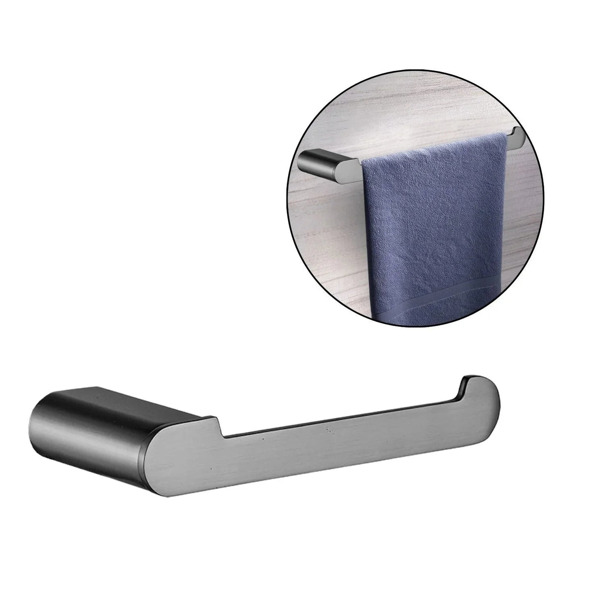 Toallero de mano Kassel gunmetal sobre fondo blanco