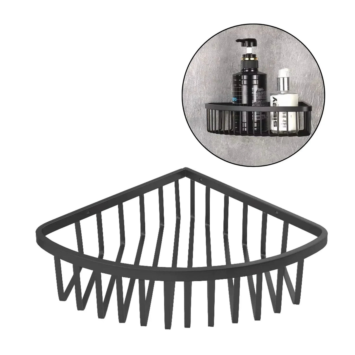 Jabonera Repisa Canastilla Esquinera Gris - Inoxidable de Alta Calidad