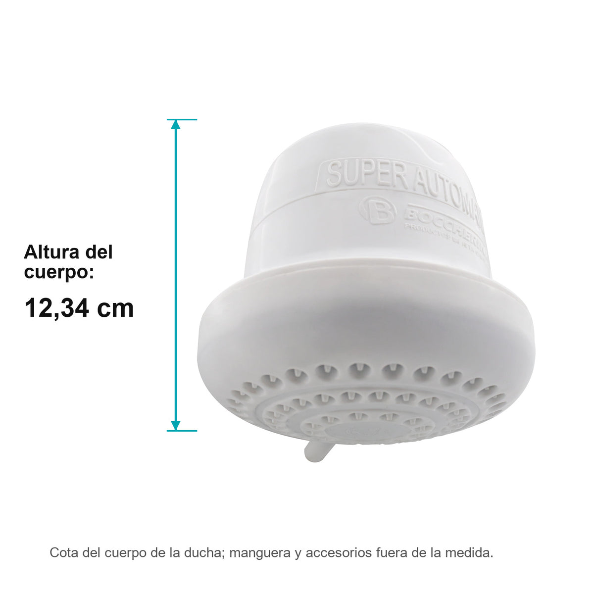Ducha Eléctrica 120V Blanca Gold Súper — medidas del cuerpo