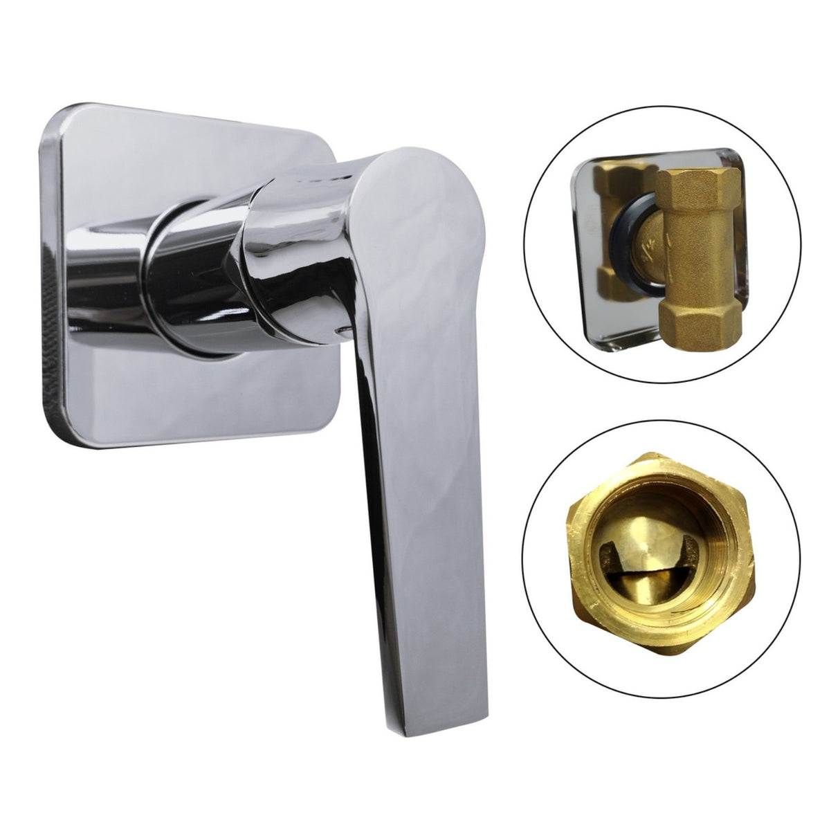 Registro Ducha Escudo Cuadrado Cromado Color Plateado