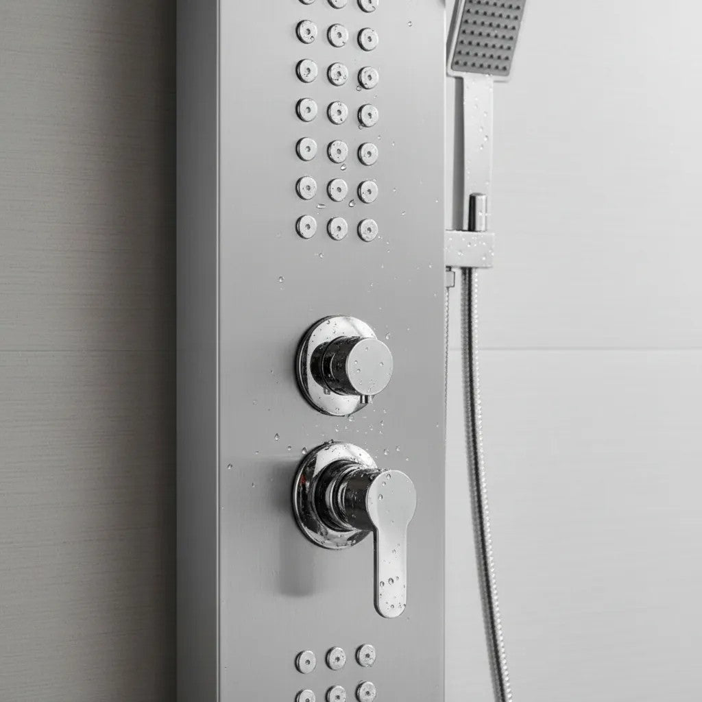 Torre Ducha Satinada Hidromasaje con Teleducha