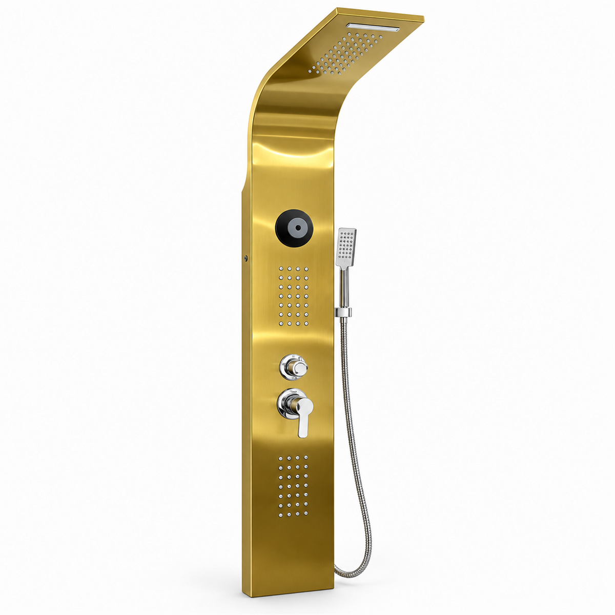 clean Torre De Ducha Oro Con Bluetooth Y Teleducha