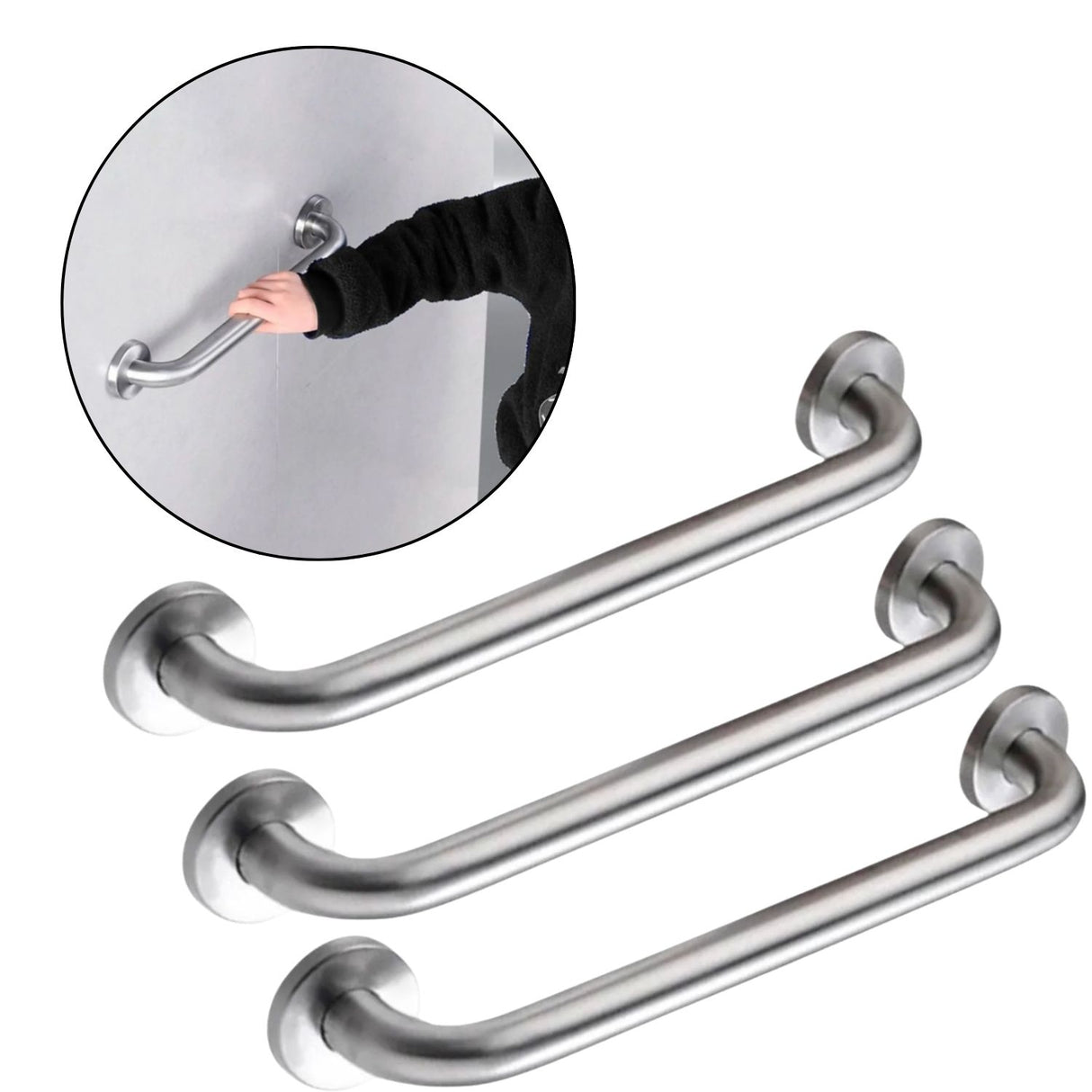 Barra Apoyo Ducha Acero Inoxidable 40Cm Antideslizant