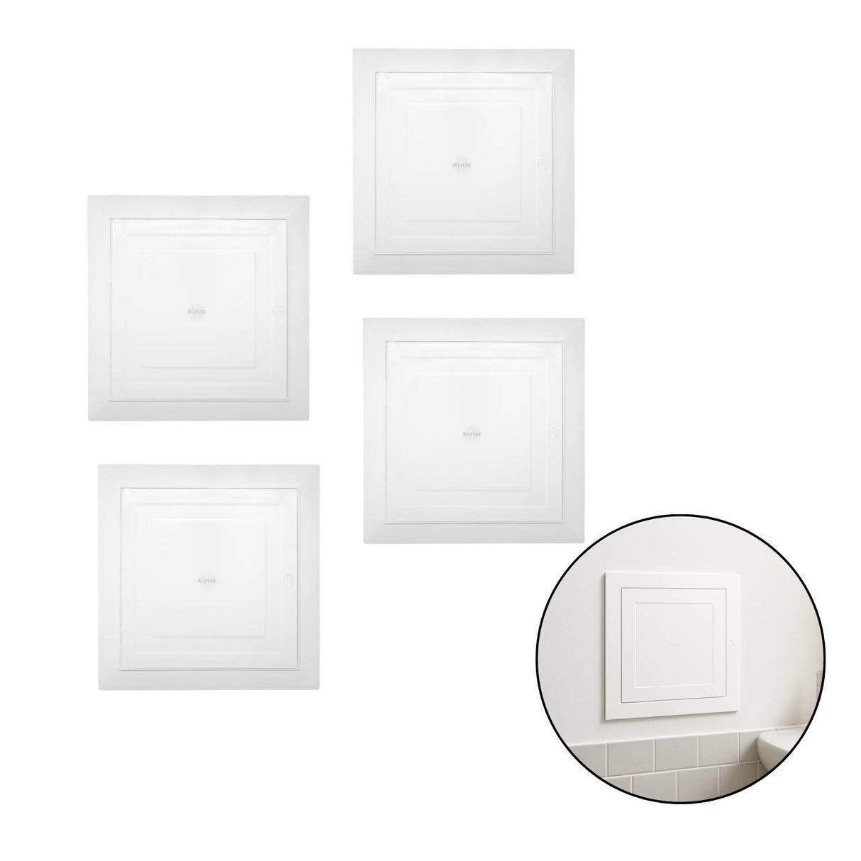 Pack x 4 Tapa Registro 20x20 Cm ABS Blanco