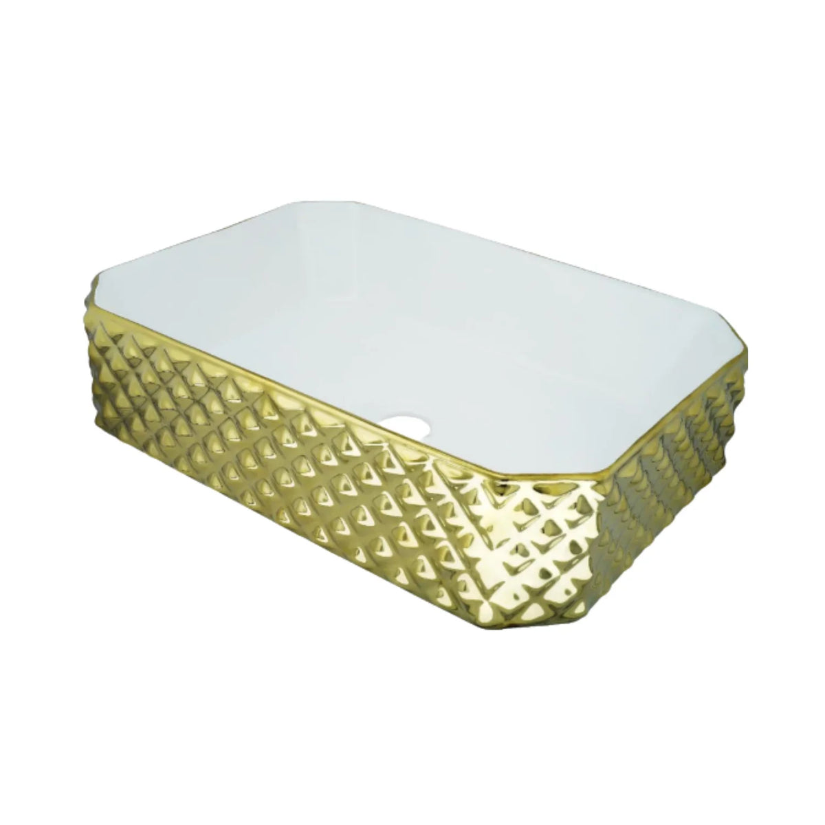 Lavamanos Stella Dorado Y Blanco 50 × 37 cm