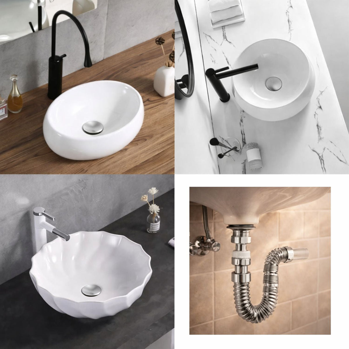 Desagüe push cromado para lavamanos, detalle