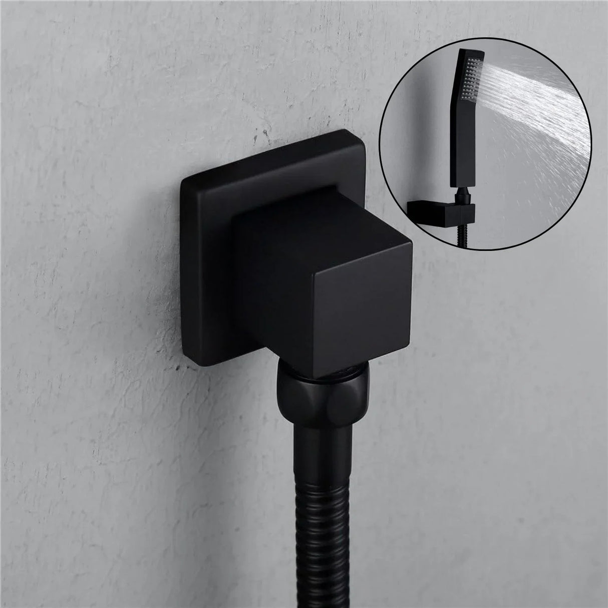 Codo Teleducha Cuadrado Negro Universal - 1/2"