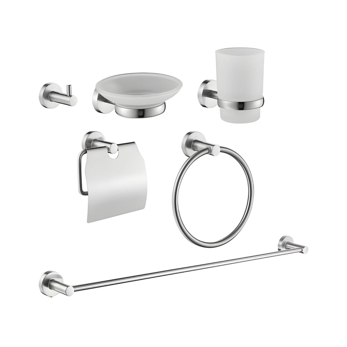 Juego De Accesorios Para Baño X 6 Sovrano Níquel Texturiza