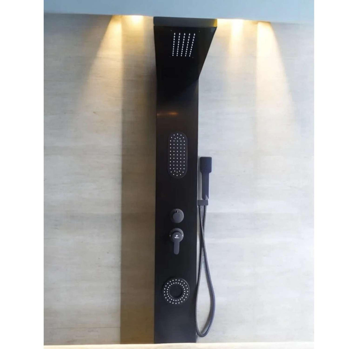 Torre Ducha Hidromasaje Monomando Columna Negro Mate