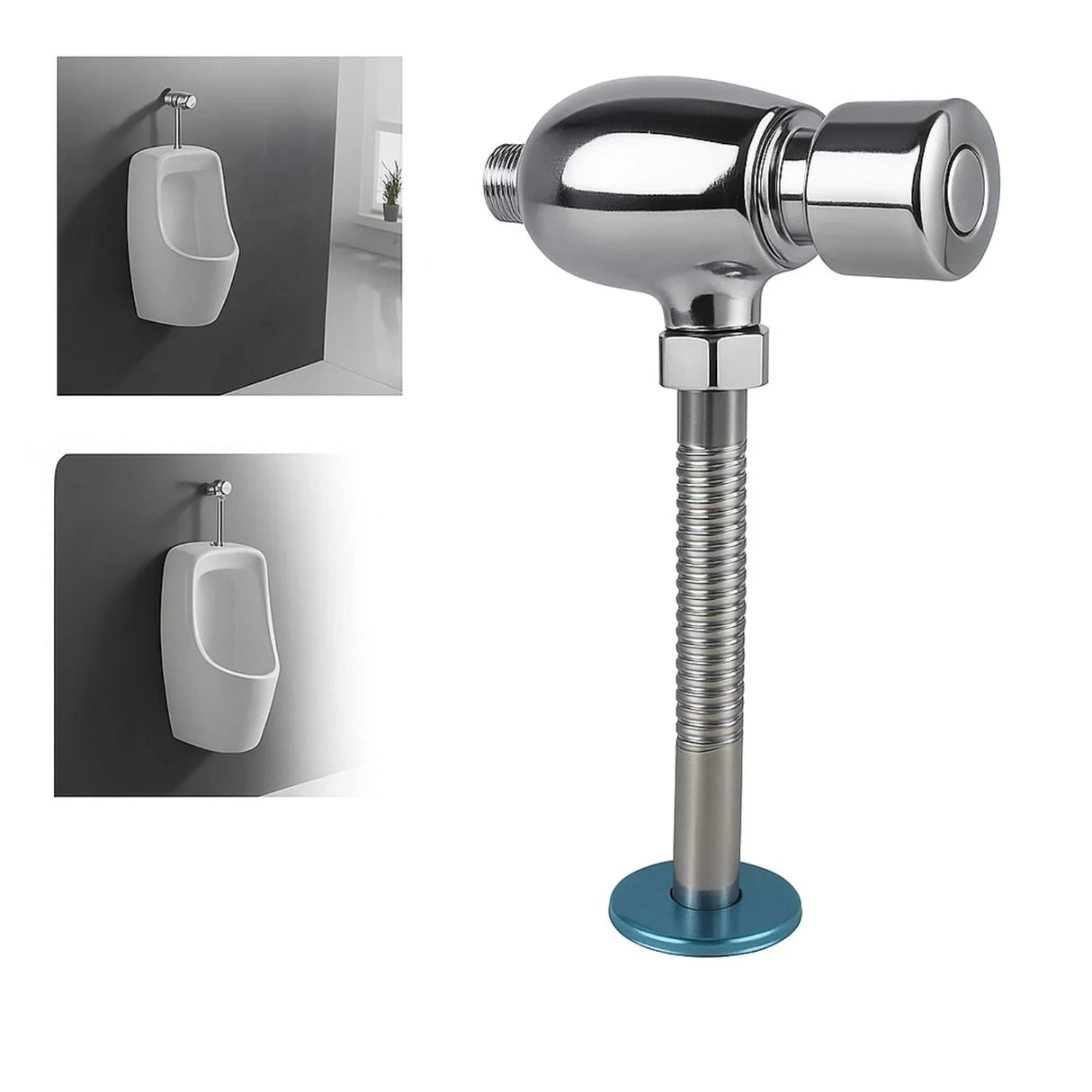 Llave Push Orinal Automatica Cromada Universal 1/2 Pulgada